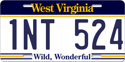 WV license plate 1NT524