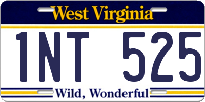 WV license plate 1NT525