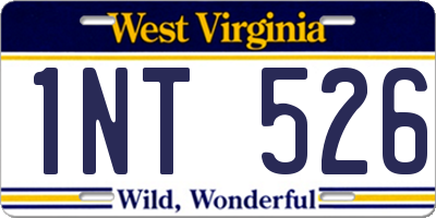WV license plate 1NT526