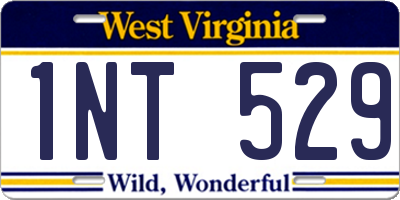 WV license plate 1NT529