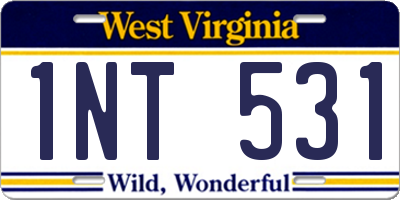 WV license plate 1NT531