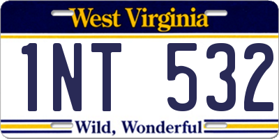 WV license plate 1NT532