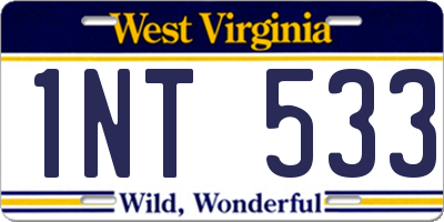 WV license plate 1NT533