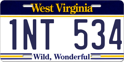 WV license plate 1NT534