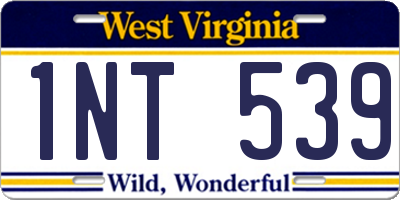 WV license plate 1NT539