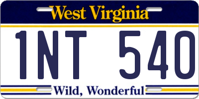 WV license plate 1NT540