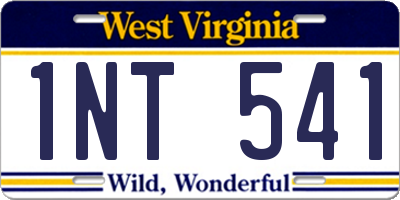 WV license plate 1NT541