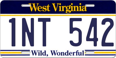 WV license plate 1NT542