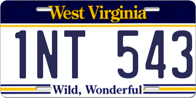WV license plate 1NT543