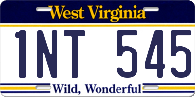 WV license plate 1NT545