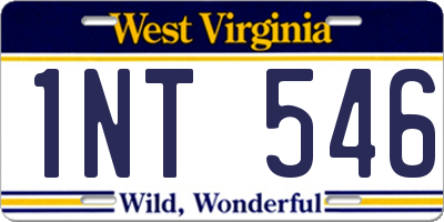 WV license plate 1NT546