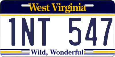 WV license plate 1NT547