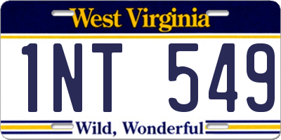 WV license plate 1NT549