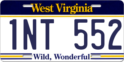 WV license plate 1NT552