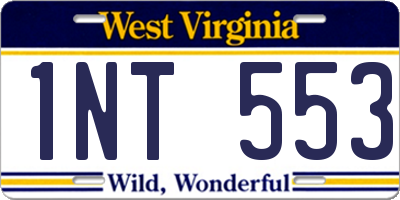WV license plate 1NT553