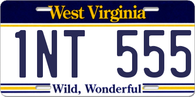 WV license plate 1NT555