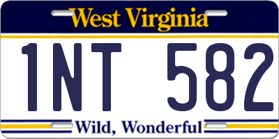 WV license plate 1NT582