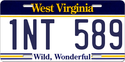 WV license plate 1NT589