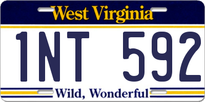 WV license plate 1NT592