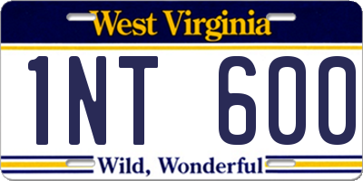 WV license plate 1NT600