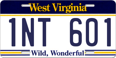 WV license plate 1NT601