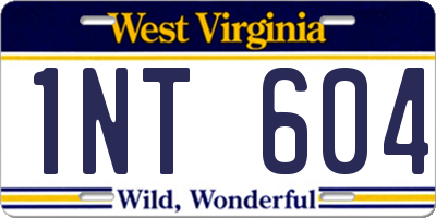 WV license plate 1NT604