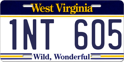 WV license plate 1NT605