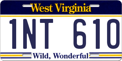 WV license plate 1NT610