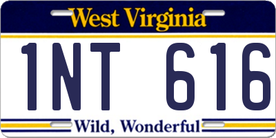 WV license plate 1NT616