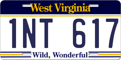 WV license plate 1NT617