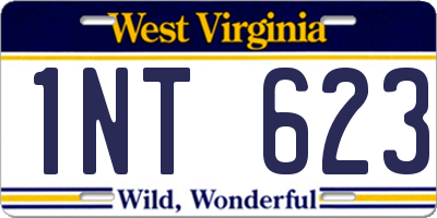 WV license plate 1NT623