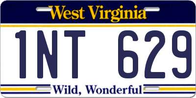 WV license plate 1NT629