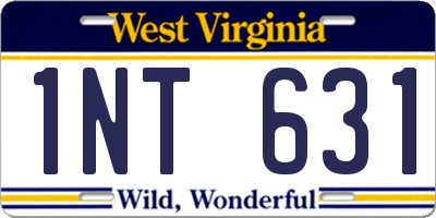 WV license plate 1NT631
