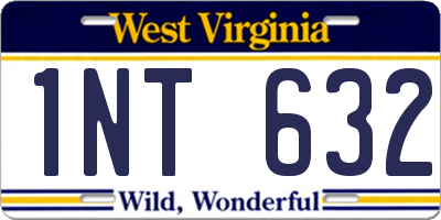 WV license plate 1NT632