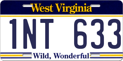 WV license plate 1NT633