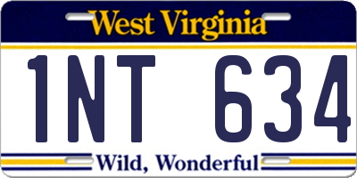 WV license plate 1NT634