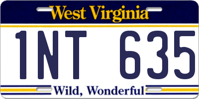 WV license plate 1NT635