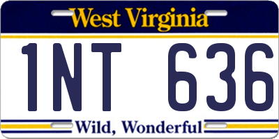 WV license plate 1NT636