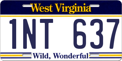 WV license plate 1NT637