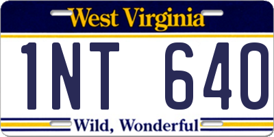 WV license plate 1NT640