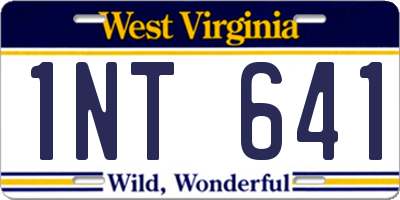 WV license plate 1NT641