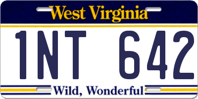 WV license plate 1NT642
