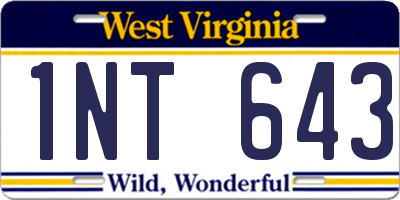 WV license plate 1NT643