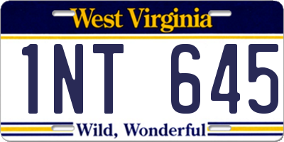 WV license plate 1NT645