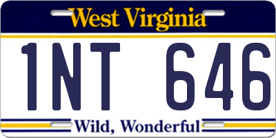 WV license plate 1NT646