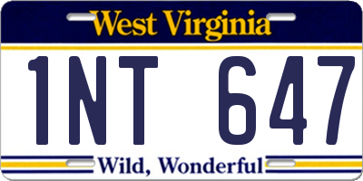 WV license plate 1NT647
