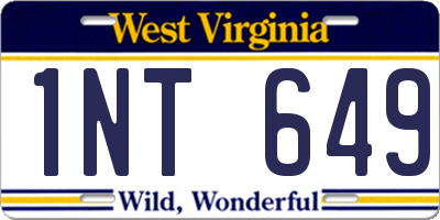 WV license plate 1NT649