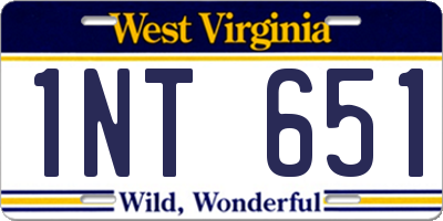 WV license plate 1NT651