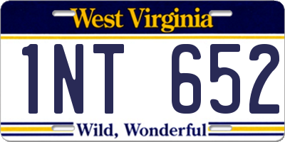 WV license plate 1NT652