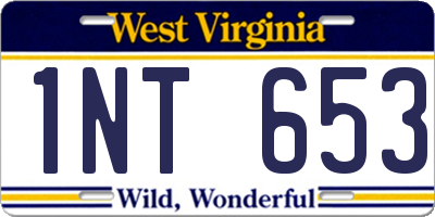WV license plate 1NT653